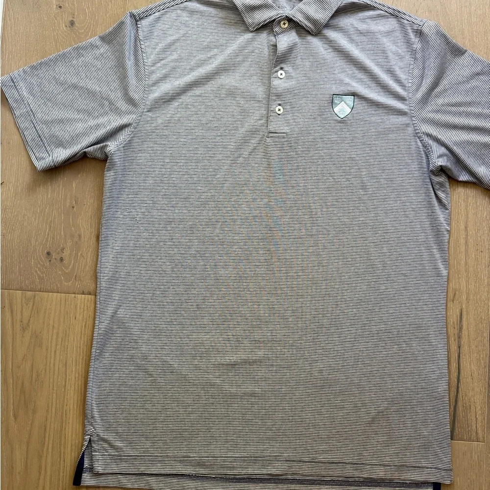 Columbia University Jubilee Charcoal Stripe Stretch Jersey Polo - Picture 2 of 9